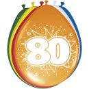 Folat Ballon 30 cm 8 Stück - Happy Birthday 80....