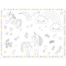 Folat Tischsets Malvorlagen Unicorns & Rainbows - 6...