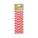 ECO Papierstrohhalme 12er Set red Stripes