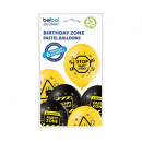 Ballon 30 cm 6 Stück - Birthday Zone gelb/schwarz