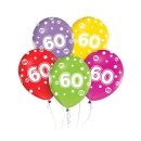 Ballon 30 cm 5 Stück - Happy Birthday 60. Geburtstag...