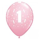 Ballon 28 cm 6 Stück - Happy Birthday 1. Geburtstag...