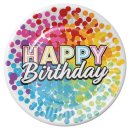 Folat Pappteller 23 cm 6 Stück Happy Birthday Rainbow