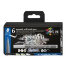 STAEDTLER Fasermaler pigment soft brush pen 6er...