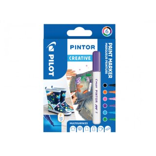 PILOT Pigmentmarker PINTOR, fein, 6er Set "FUN MIX"