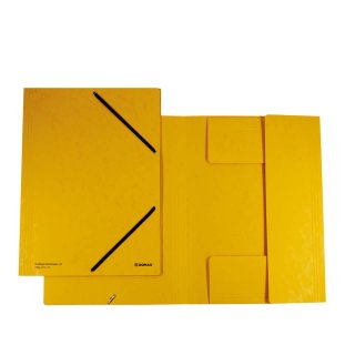 DONAU Gummizug / Dreiflügelmappe A4 Pressspan gelb