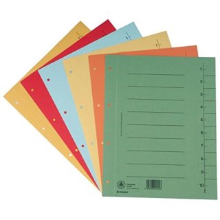 DONAU Trennblätter Karton A4 farbig sortiert 100er Packung