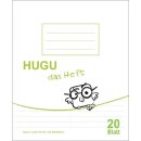 HUGU Schulheft Quart liniert 10mm mit Mittelstrich 20 Blatt