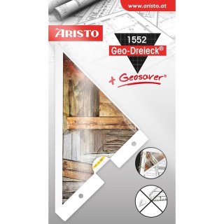 ARISTO Geodreieck® 16 cm transparent, mit Geosaver® Wooden (AR17751B)